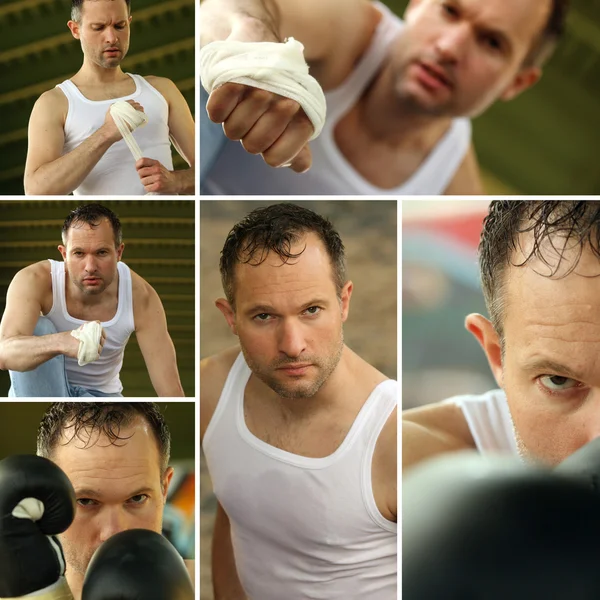 Masculino street fighter collage — Foto de Stock