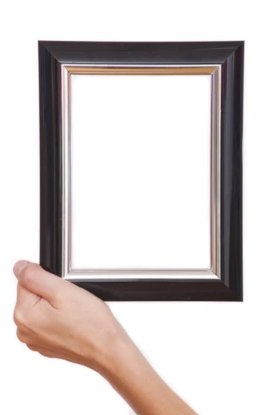 Hand holding picture frame — Stock Photo, Image