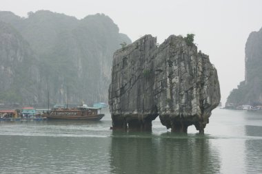 Halong bay in fog clipart