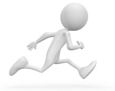 Running away. clipart