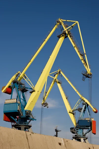 stock image Two big port cranes working