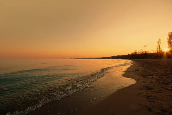 stock image Golden sunset at the seaside