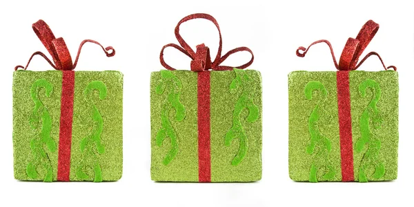 Τρεις αφρώδη κουτιά δώρων για τα Χριστούγεννα — Φωτογραφία Αρχείου
