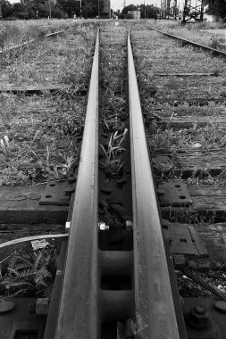 Grungy rails in monochrome clipart