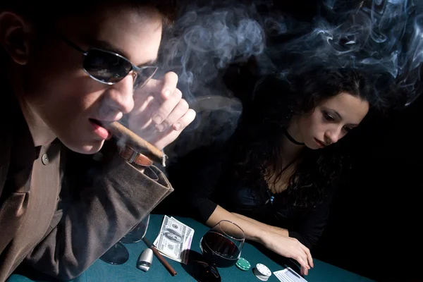 stock image Two poker players