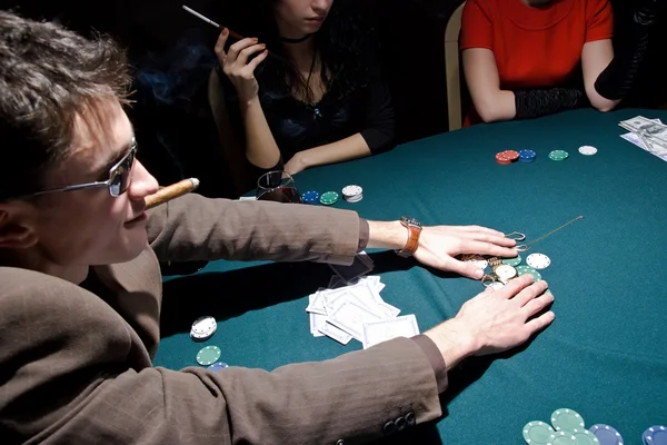 Pokerspiel-Sieger — Stockfoto