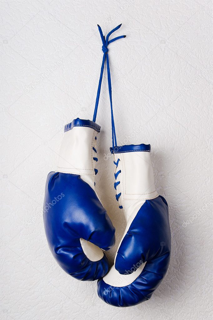 Blue boxing gloves