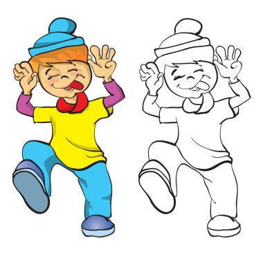 The boy wriggles clipart