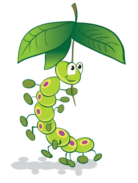 Caterpillar und Regenschirm — Stockvektor