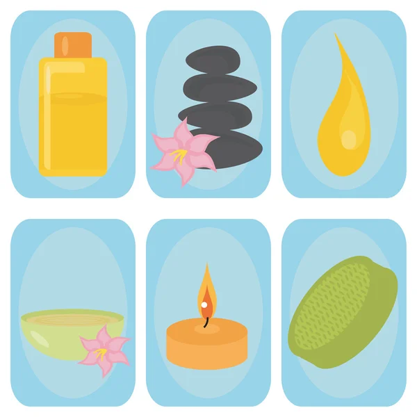 Set with spa icons — Stock Vector