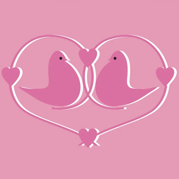 Ilustrace s dvěma holuby — Stockový vektor