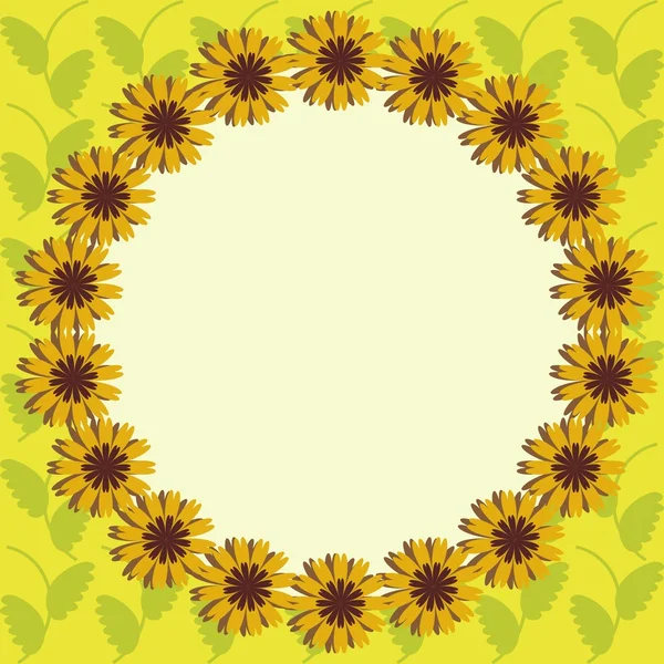 Frame met zonnebloemen — Stockvector