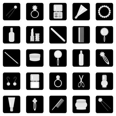 Set of icons with lady's objects clipart