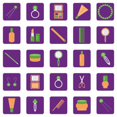 Set of icons with lady's objects clipart