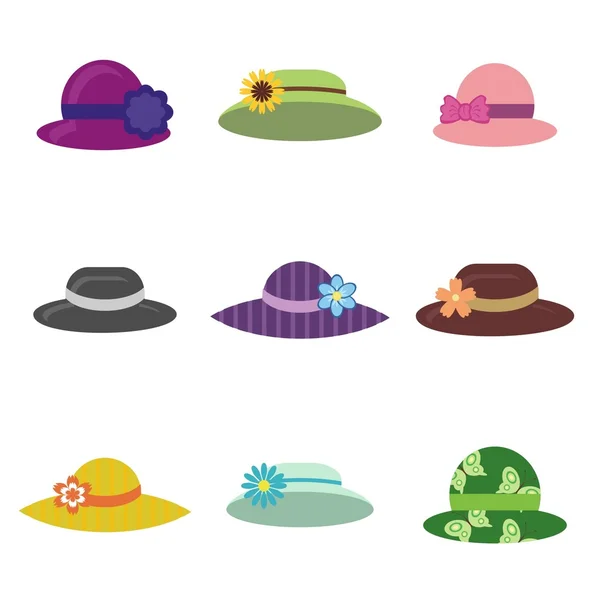 Set with hats — Stock Vector