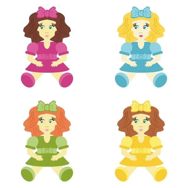 Четыре куклы — стоковый вектор