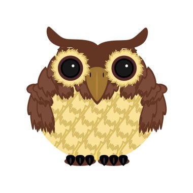 Owl on white background clipart