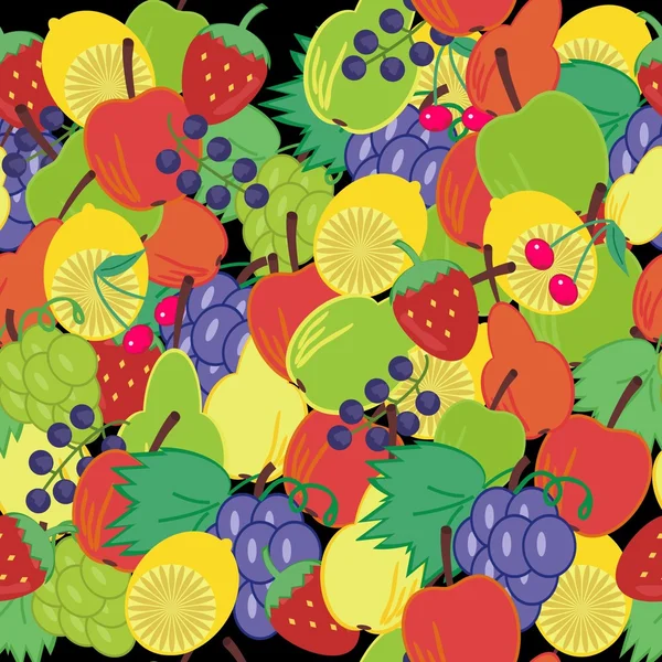 水果和浆果的背景 — 图库矢量图片