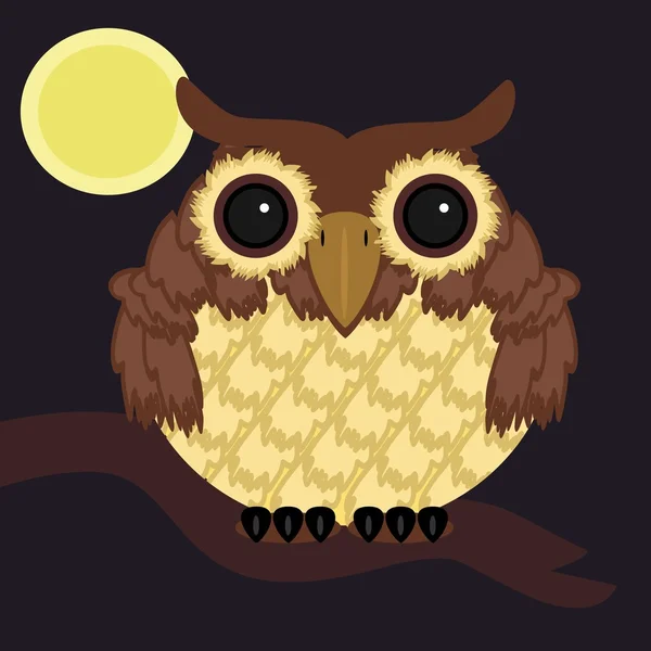 Owl on tree — Stock Vector