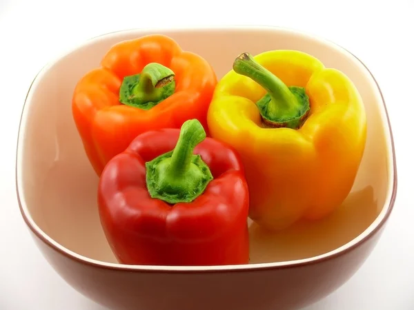 Három színes paprika — Stock Fotó