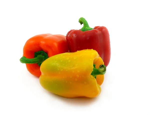 Τρεις έγχρωμες πιπεριές — Φωτογραφία Αρχείου