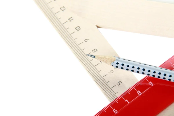 Rulers and a pencil — Stock Photo, Image