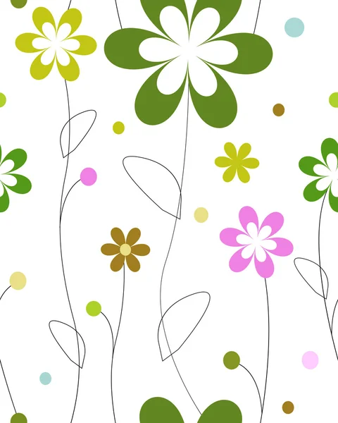 レトロな花のパターン — ストックベクタ