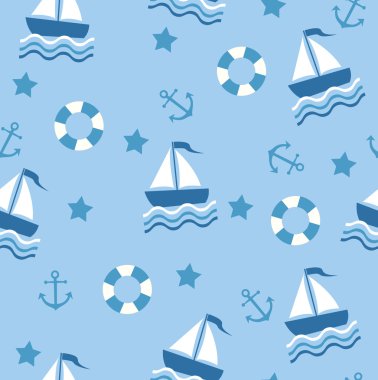 Blue sea seamless clipart