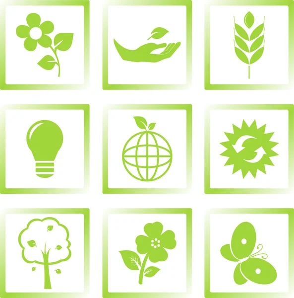 Set icone di ecologia — Vettoriale Stock