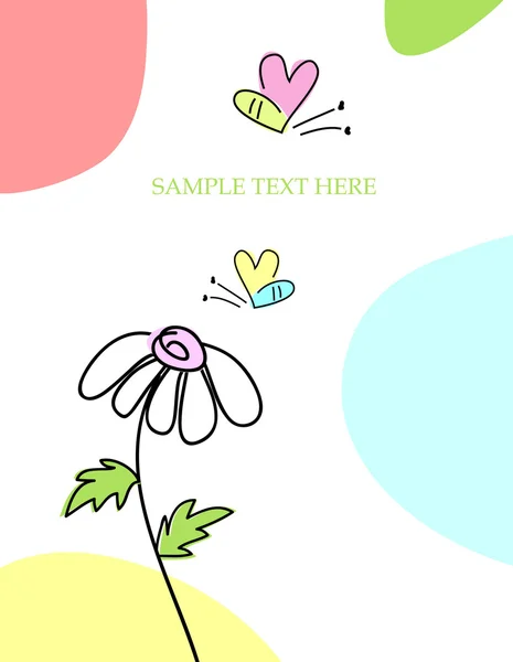 Carte de voeux avec abeille — Image vectorielle