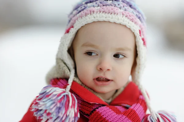 Little winter baby girl — Stock Photo, Image