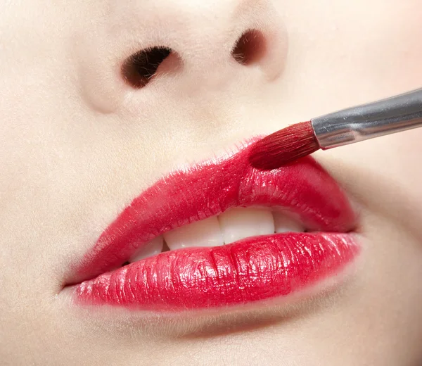 Girl's lips zone makeup