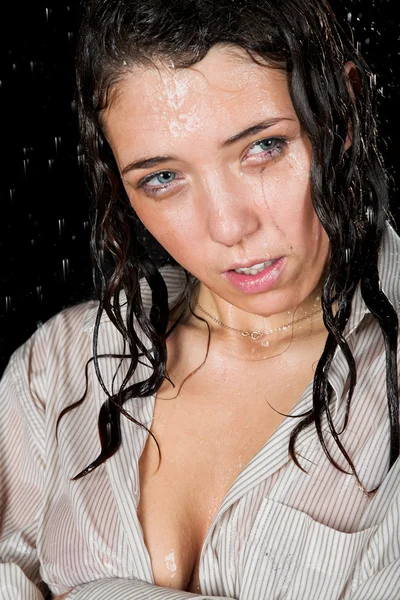Mokre dziewczyny w deszczu — Zdjęcie stockowe