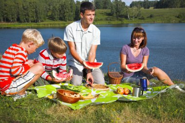 Family picnic clipart