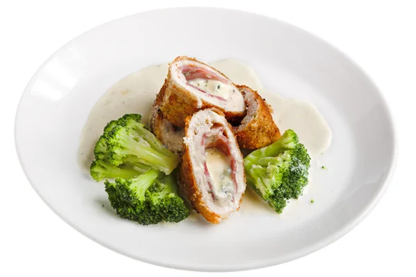 Meat roll with broccoli — Stock Photo, Image