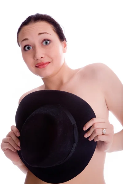 Дівчина з капелюхом — стокове фото