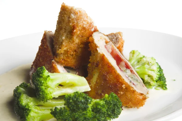 Meat roll with broccoli — Stock Photo, Image