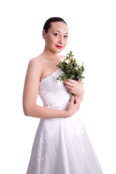 Невеста с розой — стоковое фото