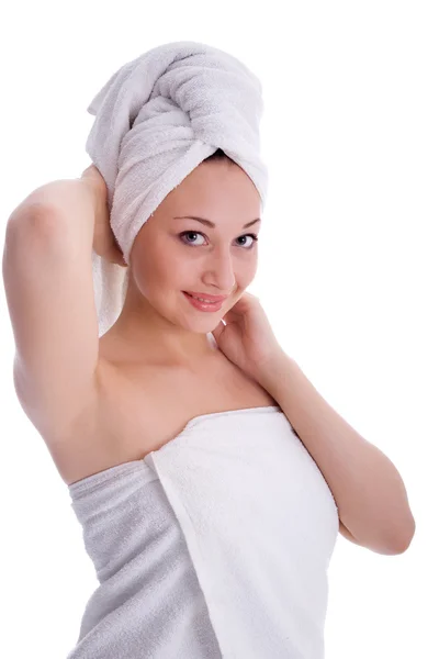 Meisje met handdoek — Stockfoto