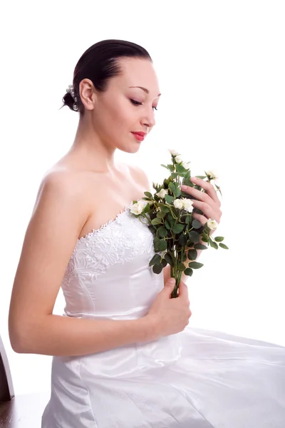 Nevěsta s růží — Stock fotografie