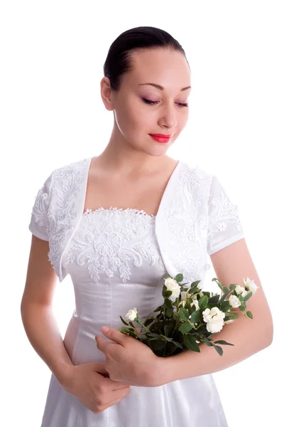 Nevěsta s růží — Stock fotografie