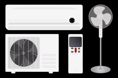 Air conditioning and fan clipart