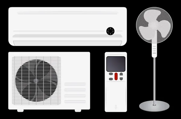 Ar condicionado e ventilador — Vetor de Stock