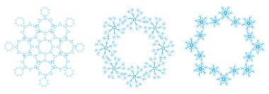 Beyaz arkaplanda mavi kar taneleri