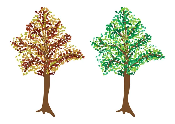 Ağaç iki renk — Stok Vektör