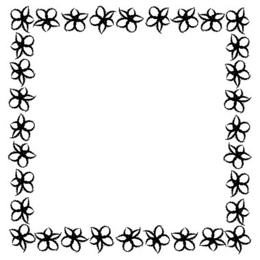 siyah çiçekler tasarlamak çerçeve