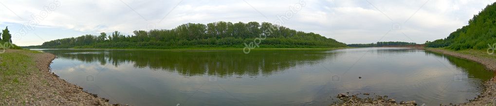 Panorama depicting the river