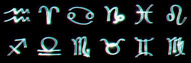 Zodiac on a black background clipart