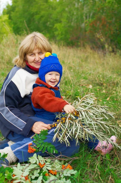 stock image Grandmother and her granddaughter for a walk