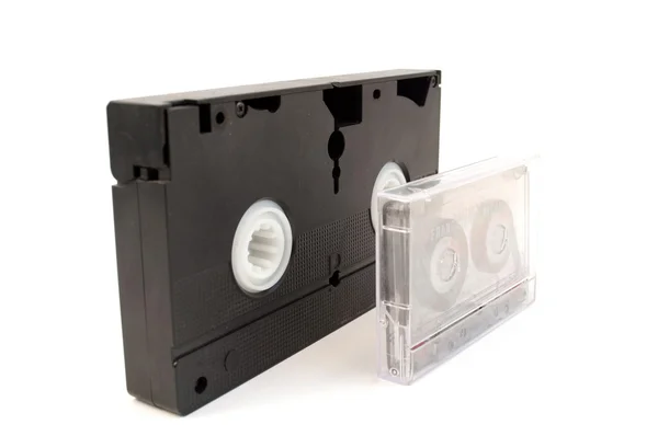 Відеокасету та audiocassette — стокове фото